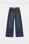 Women's T-2W6-8 Super Baggy Special Design Denim Jeans with Accessory Detail - 5