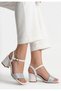 Feori White Skin Glitter Single Strap Heeled Shoes - 3
