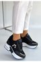 Wody Black Leather Glitter Lace-Up Sneakers - 2