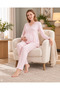 Maternity Viscose Pajama Set Long Sleeve Lace Detailed Breastfeeding Compatible 25-15