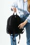 Soft Touch Premium Gummy Fabric, Women's Backpack - Black Model: (D&L-14-19E) - 3
