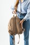 Soft Touch Premium Gummy Fabric, Women's Backpack - Brown Model: (D&L-14-19E) - 3