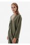 Regular Fit Green Cashmere Long Cardigan - 3