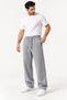 Men's Regenerated Fabric Gray Sweatpants with Side Piping and Raised Pockets - 2