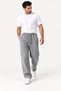 Men's Regenerated Fabric Gray Sweatpants with Side Piping and Raised Pockets - 4