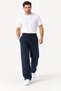 Men's Regenerated Fabric Navy Blue Sweatpants with Side Piping and Raised Pockets - 6