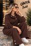 Şans Li̇fe Women's Collar and Cuff Snap Detail Pleated Pants and Top Two-Piece Set - 3