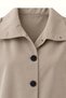 High Collar Waist Gathered Oversize Stone Trench Coat - 2