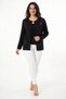 Women's Black Sequin Appliqué Detailed Blouse Set Modal Cardigan - 2