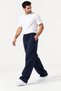 Men's Regenerated Fabric Navy Blue Sweatpants with Side Piping and Raised Pockets - 8