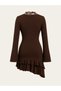 Diving Fabric Lace Detailed Skirt Double Layer Ruffle Dress G-9685 - 7