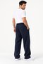Men's Regenerated Fabric Navy Blue Sweatpants with Side Piping and Raised Pockets - 4