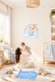 Blue Cute Rabbit and Stars 72 Piece Baby Kids Room Wall Sticker Set Mnb-103 - 3