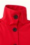 High Collar, Drawstring Waist, Oversize Red Trench Coat - 6