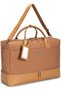 19.3-Inch Urban Weekender Bag, Recycled Polyester & PU Travel Bag with Separate Shoe Compartment, Trolley Sleeve, Front Zip Pocket, Shoulder Strap & Luggage Tag, Brown - 3