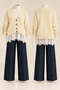 Lace Detailed Soft Knitwear Cardigan Cream - 4