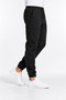Men's Regenerated Fabric Elasticated Black Sweatpants with Leg Pockets - 8