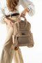 Soft Touch Premium Gummy Fabric, Women's Backpack - Brown Model: (D&L-14-19F)