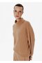 Rib Knit Roll-Neck Brown Oversized Cashmere Knitwear - 3