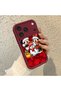 iPhone 18 Pro Compatible Case Camera Protector Mickey Pattern Maroon Lover Couple Silicone Phone Case - 3