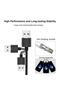 كابل شحن مغناطيسي USB، كابل شحن متعدد الوظائف 3 في 1 مع منفذ مايكرو USB ونوع C وإضاءة LED متوافق - 3