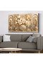 Gold Circles and Textured White Flowers One Piece Canvas - Canvas Art - 4