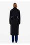 Regular Fit Belt Detail Double Breasted Black Coat - 5