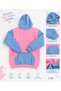 Women's Pink-Baby Blue Double Color 3 Thread Sweatshirt Printed Premium Oversize T-Shirt