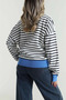 Striped knitwear sweater with zippered collar - 3