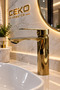Gold Fixed Sink Faucet – Shiny Gold Finish, Modern Design - 7