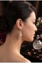Rose color zircon stone geometric dangle earrings - 2