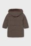 Girl's 5-9 Years Old Fleece Long Hooded Coat Bitter Brown - 2