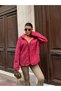 Women's Pink Zippered Oversize Plush Sweatshirt - 6