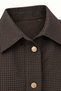 Gingham Oversize Shirt Slouchy Pants Coffee Set - 2
