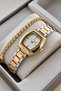 Women's Wristwatch-Gold and Silver Case Band- Silver Dial + Bracelet and Gift Box.Hm28976S01-3 - 2