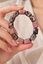 Women's Natural Stone Bracelet Cylinder Model Rhodonite Natural Stone Bracelet - 4