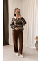 Waist-Tied Knitwear Trousers - Bitter Brown - 2