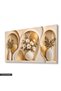 Gold Circles and White Flower in Vase One Piece Canvas - Canvas Painting - 2