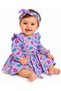 3-18 Months Baby Girl White Heart Printed Belted Dress and Bandana Set - 2