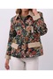 Women's Velvet Collar Detailed Floral Patterned Premium Jacket - 2