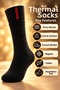 Women's and Men's Winter Thermal Towel Socks Set of 3 (Black) - 2