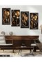 Textured Appearance Flowers in Vase and Gold Moon 4-Piece Mdf Table - 2