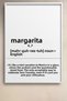 Margarita Cocktail Dictionary Definition Framed Artwork Cocktail Poster Bar Kitchen Decor Kok19 - 2
