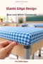 Blue and White 10-Piece Elastic Tablecloth, 100X140 cm Teacher Tablecloth Gift - 4