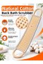 Hanex Natural Cotton Back Bath Scrubber – Exfoliating and Dead Skin Purifying Shower Scrubber with Double Grip Rings