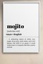 Mojito Cocktail Dictionary Definition Framed Chart Cocktail Poster Bar Kitchen Decor Kok18 - 2