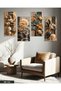 Flowers in a Vase and Tree Waterfall 4-Piece Mdf Painting