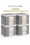 4-Piece Windowed Zippered Sweater and Quilt Storage Bag Set – Gray, 45 × 40 × 30 cm