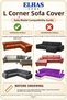 Bürümcük Fabric 5-Seater L Corner Sofa Cover with Skirt - 5