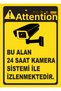 This Area Is under 24-Hour Video Surveillance - Warning Sign - A4 Size 21X30 cm - 2